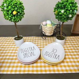 Rae Dunn Easter egg shaped plates